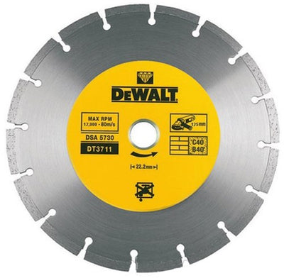 Disque diamant Dewalt segmenté 125mm dt3711 - dt3711-qz
