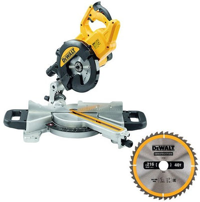 Scie à onglet Dewalt dws774exb-qs | 1400w | 216 mm | avec indicateur xps | avec lame de scie supplémentaire - dws774exb-qs