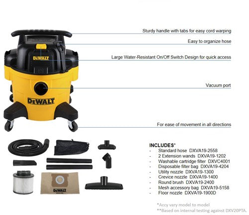 Dewalt dxv20pta - Aspirateur sec et humide 20l | aspirateur eau et poussière | avec pta - dxv20pta