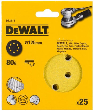 Disque abrasif Dewalt, ø125mm (d26453), k80 - dt3113-qz - dt3113-qz