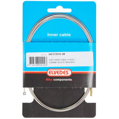 Câble intérieur d'engrenage acier inoxydable 2 nipples 3 mètres 6451 72rvs 3m
