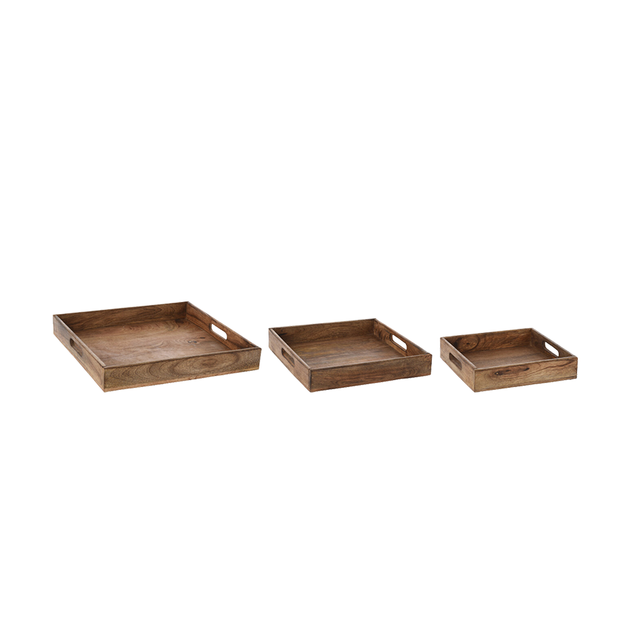 Plateau en bois de manguier 3 pièces