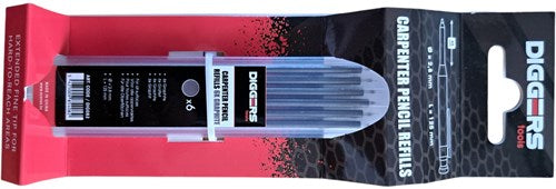 Diggers 6 recharges graphite crayon de marquage, vente au détail - dig037