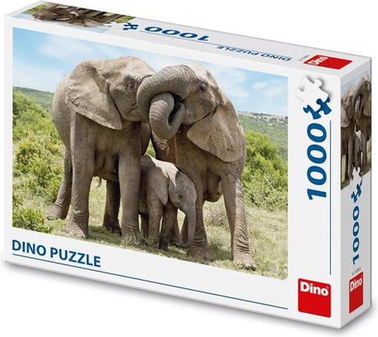 Dinotoys Dino Puzzle - Family Elephants - 1000 pièces