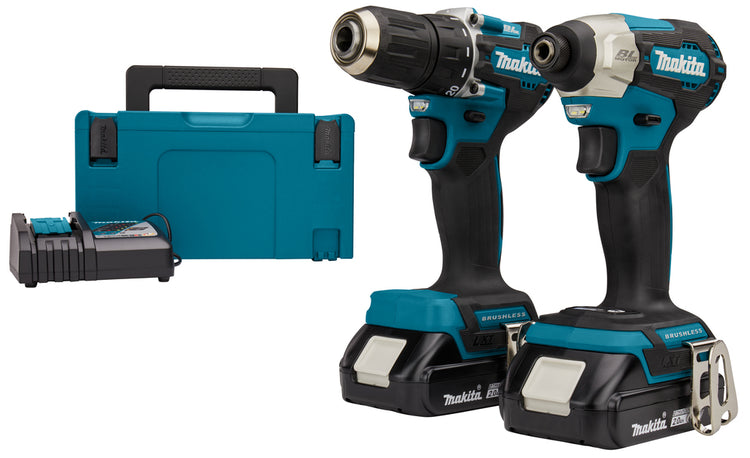 Makita dlx2423aj | pack combiné | Perceuse sans fil ddf487 + visseuse à percussion dtd157 | 18v | 2,0ah | Li-ion | ensemble