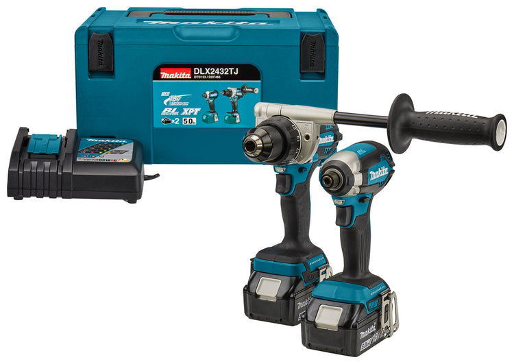 Ensemble combiné Makita : ddf486, dtd153, chargeur rapide batteries 5,0ah (2pcs) dans mbox