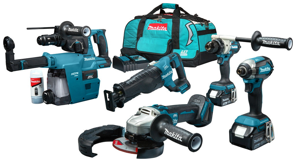 Makita dlx5069tx1 | ensemble de combinaisons | 5 machines | 18v | 2 x 5,0 Ah | Li-ion-dlx5069tx1