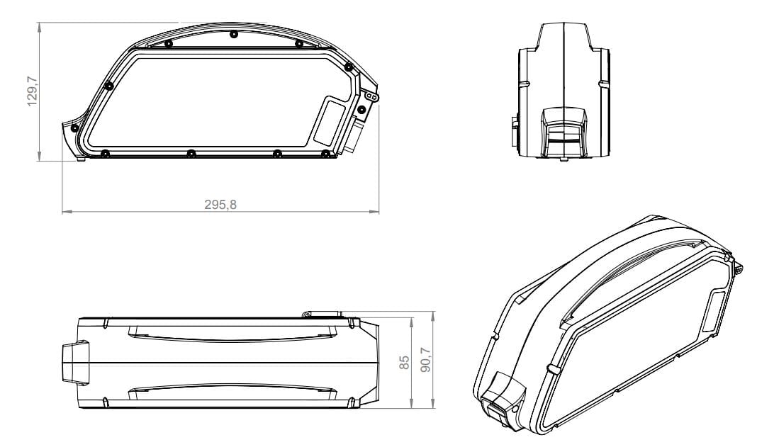 Vision électrique Batterie de vélo 612Wh Cadre E-Bike Vision