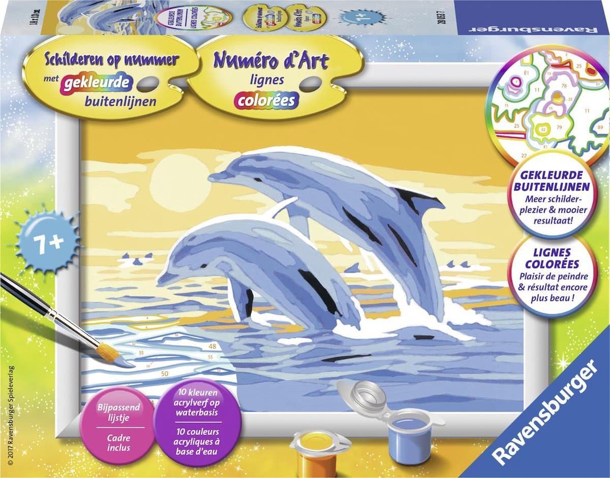 Peinture par numéro - sauter les dauphins