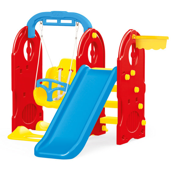 Dolu 4-en-1 Play Set avec glissade et swing bleu rouge