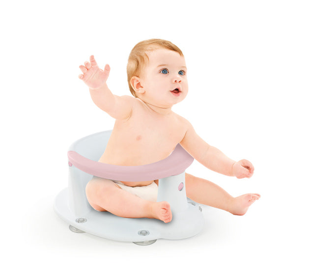 Siège de bain Dolu avec aspiration rose blanc