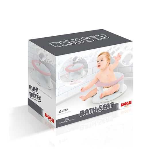Siège de bain Dolu avec aspiration rose blanc
