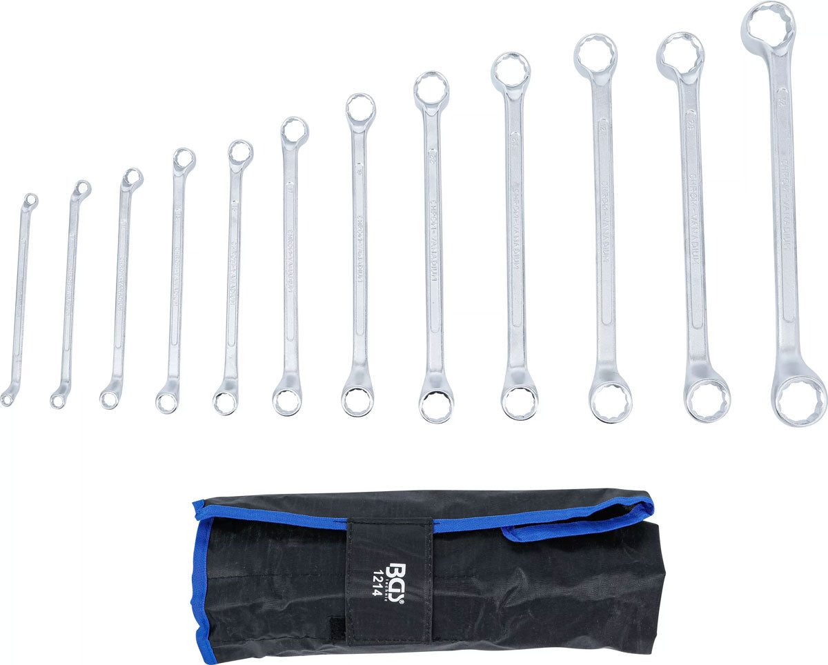 Bgs technic jeu de clés à double anneau coudé sw 6 x 7 - 30 x 32 mm 12 pcs.