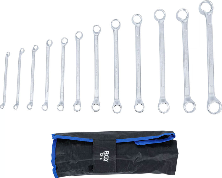 Bgs technic jeu de clés à double anneau coudé sw 6 x 7 - 30 x 32 mm 12 pcs.