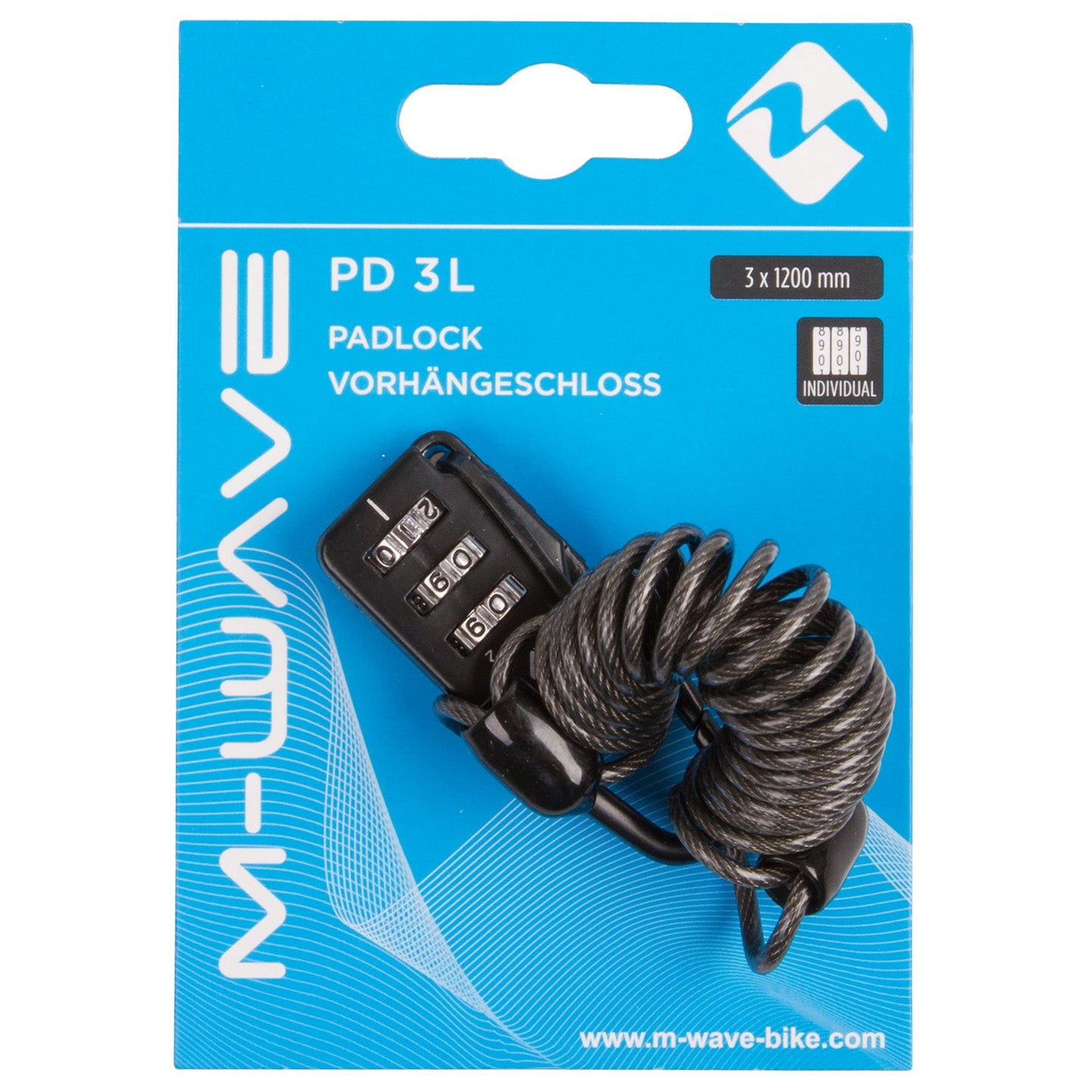 Câble spirale M-Wave M-Wave avec lot de figures 3x1200 mm noir