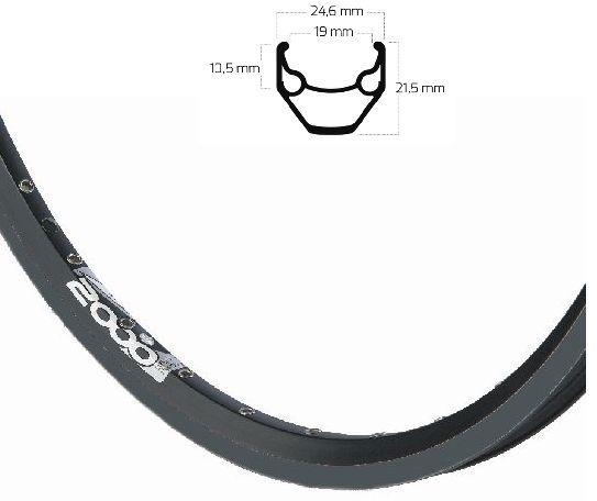 Ryde b.v. jante 28' - 14 zac2000 28'-622 disque complètement noir (simple douille)