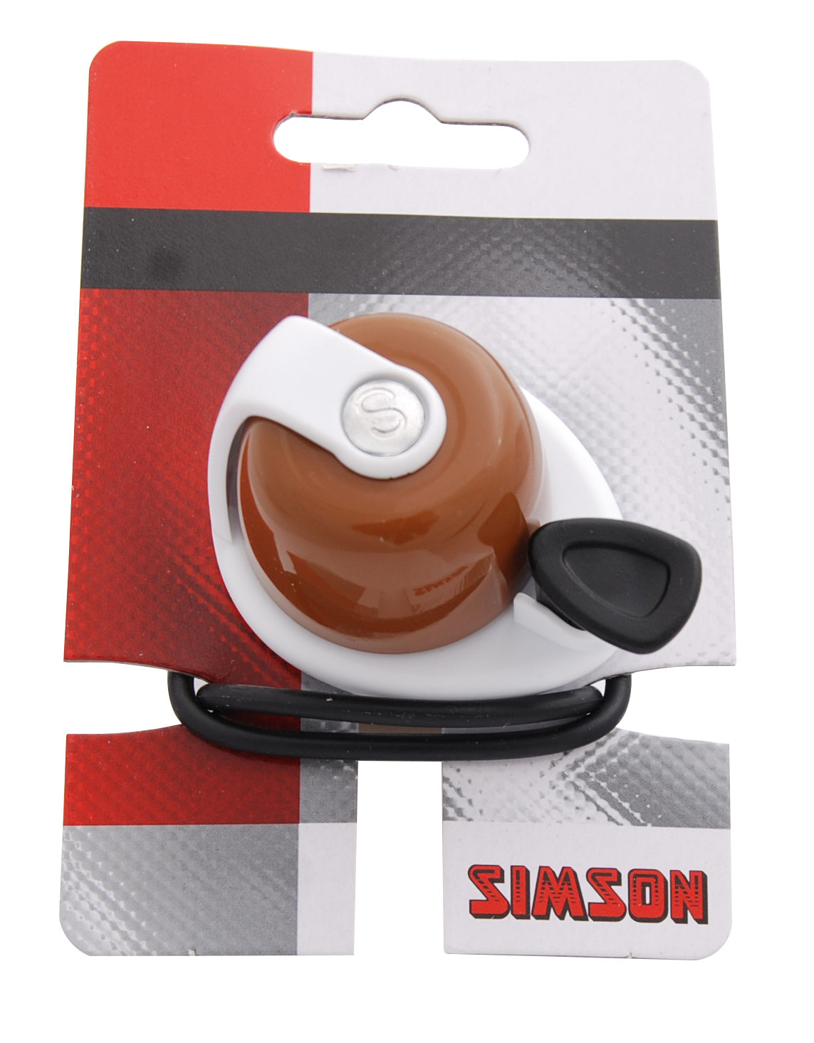 Sonnette de vélo Simson Allure marron-blanc sur carte