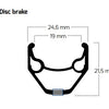 Ryde b.v. jante 28' - 14 zac2000 28'-622 disque complètement noir (simple douille)