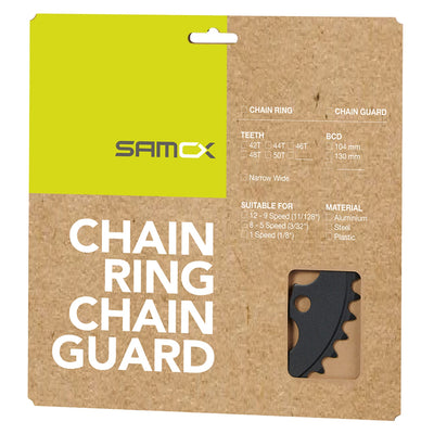 Samox PD-R4-A-NW Feuille de chaînage 42T 104mm 3 32-11 128 Aluminium noir