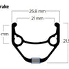 Ryde b.v. jante 28' - 14 622 zac421 aluminium cnc noir db 32gts.