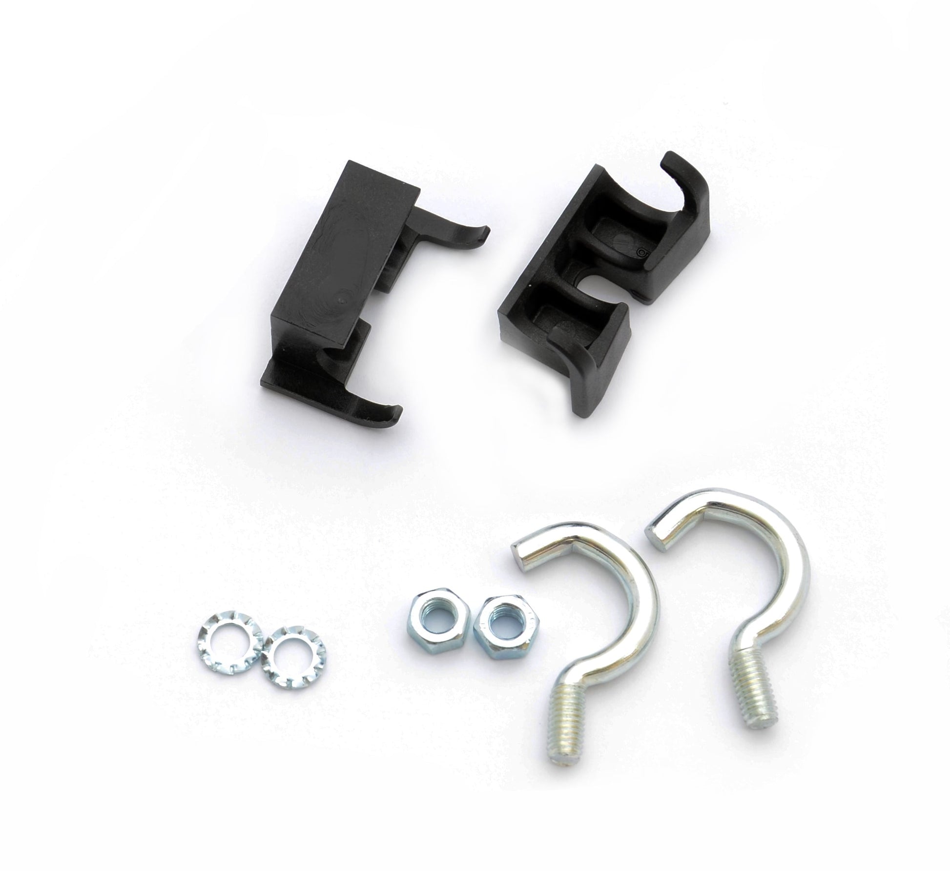 Simson Ring Lock Mounting Set Normal - 2 crochets, 2 pinces, 2 boulons, 2 anneaux - Noir