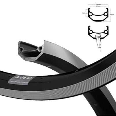 Ryde b.v. jante 28' - 14 andra40 28'-622 aluminium noir cnc