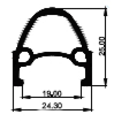 Rim 28 pouces 622 Primax E SRX Black 36 côté affûté