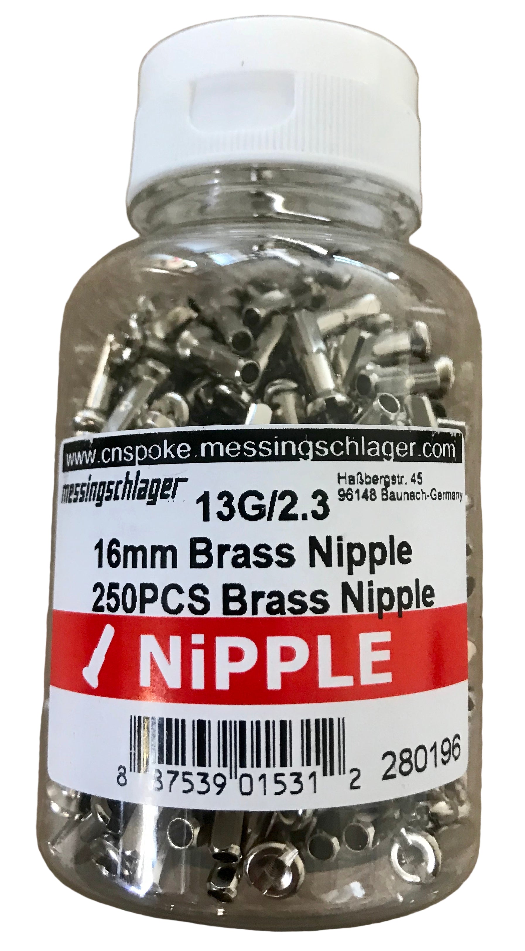 Roulement et écrou de rayon en laiton rayon 13 jante 14 fin - 16 mm. (350)