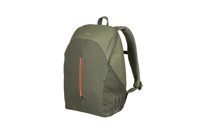 Basil B-Safe Commuter Nordlicht - Sac à dos moderne pour vélos électriques - 18L - Vert - Unisexe - Avec lumières LED