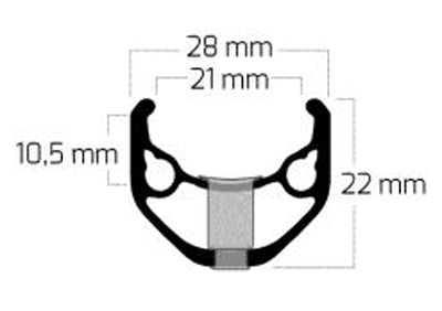 Ryde b.v. jante 27,5' - 14 584 zac421 aluminium cnc noir db 36 gts.