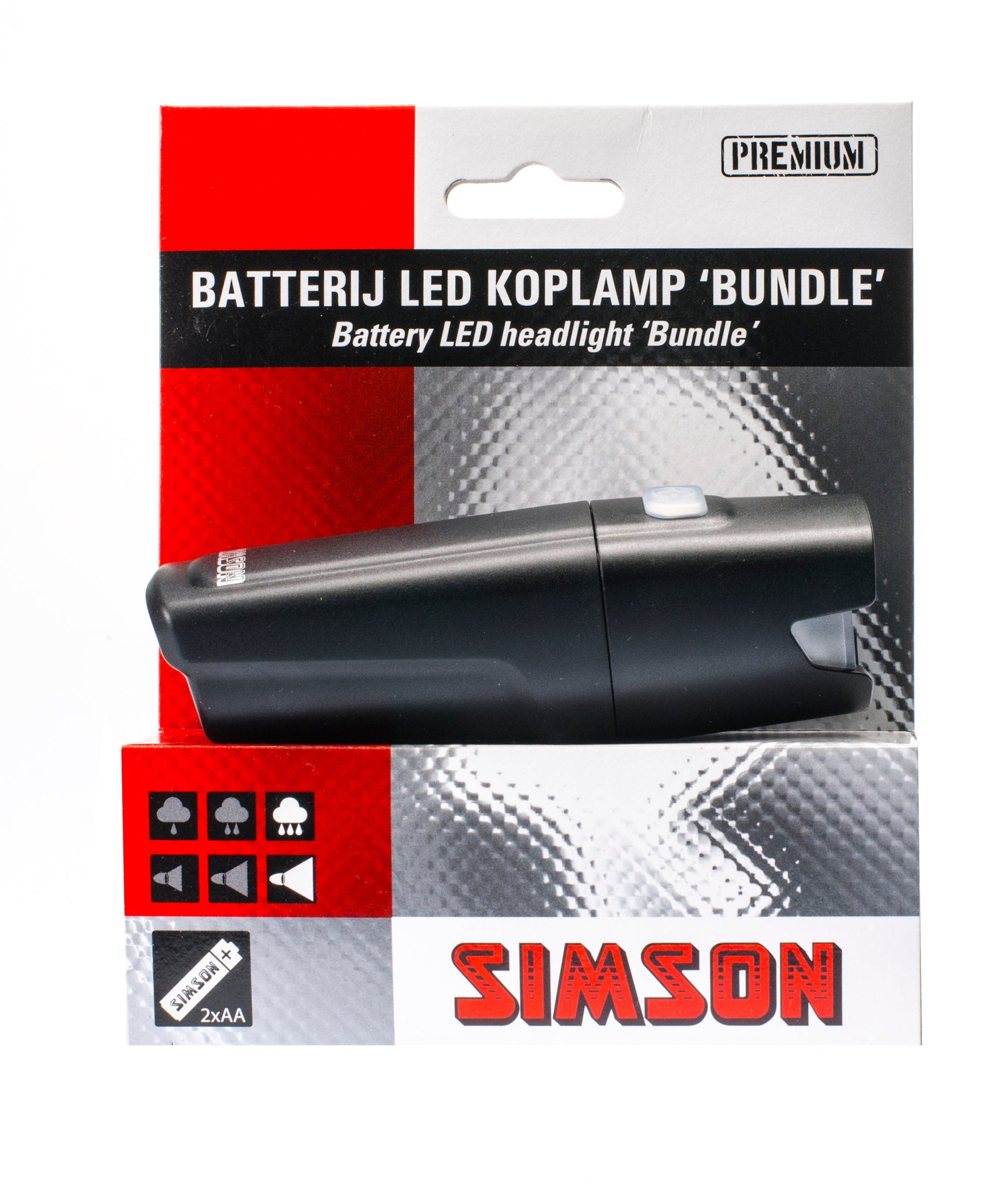 Phare Simson Bundle batterie 25 lux guidon