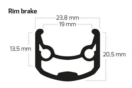Ryde b.v. jante 28' - 14 andra30 28'-622 aluminium noir cnc