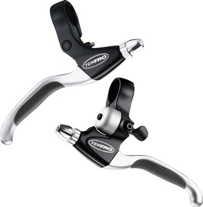 TEKTRO CL530TS+CL533RT Poignée de frein Rollerbrake 4 doigts noir satiné avec cloche (emballage pendentif)