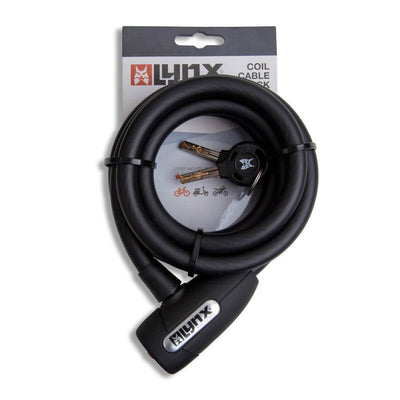 Verrouillage du câble en spirale lynx 180 cm Art 12 mm noir