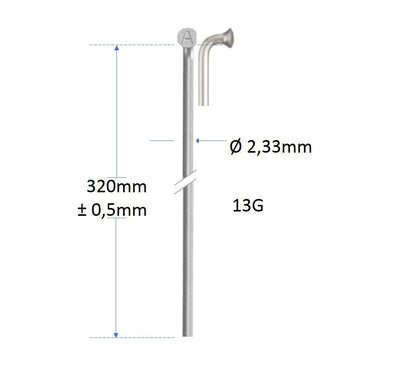 SPAKEN ALPINA 13G (2,34) en acier inoxydable sans fil | 320 mm | P144