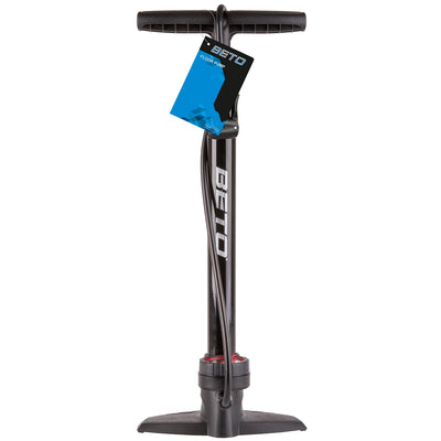 Pompe à vélo Beto avec manomètre en acier 11 bar noir