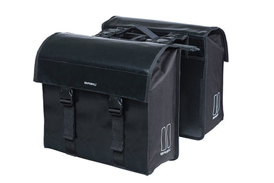 Basil Urban Load Double Bicycle Bag Mik, imperméable, noir, 48-53L