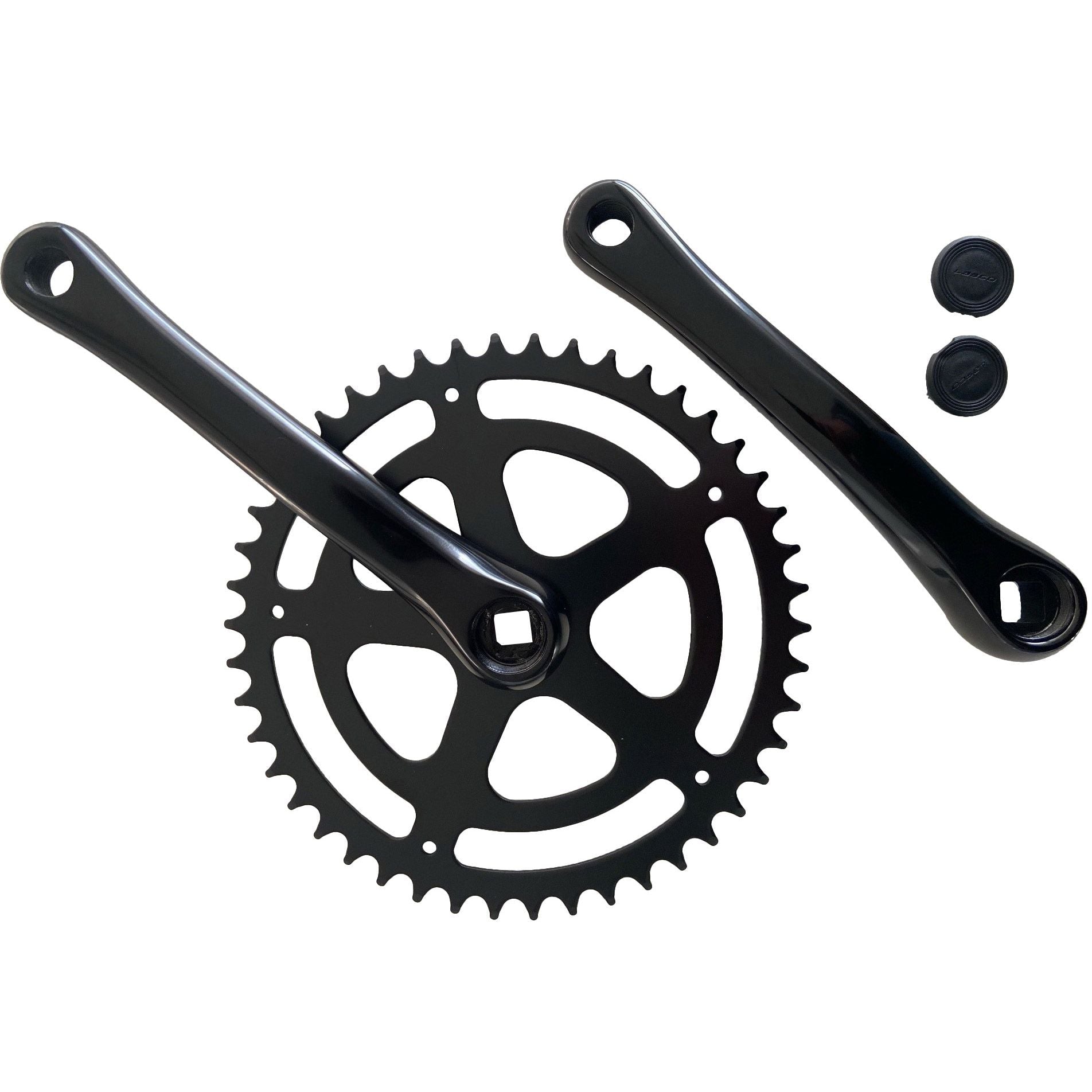 Étiquette blanche Crankkel 46t 170 mm en aluminium noir