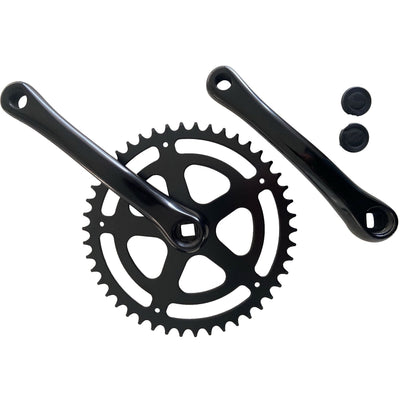 Étiquette blanche Crankkel 46t 170 mm en aluminium noir