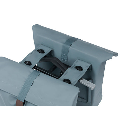 Basil Tas City Double Mik Vegan Leather | Graphite bleu