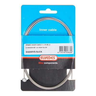 Elvedes cable systems bv elvedes câble intérieur de frein 2000 mm en acier inoxydable lisse, raccord en T de 1,5 mm