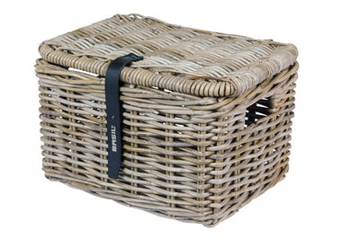 Panier de vélo de basilic dax petit gris avec couvercle
