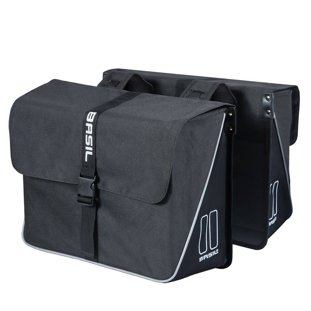Basil Forte sacoche double pour vélo, noir noir, imperméable, 35L