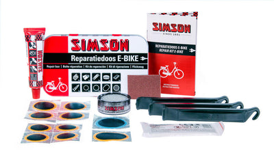 kit de réparation E-bike aluminium rouge blanc 14 pièces