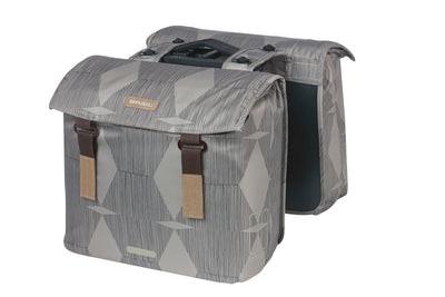 Basil Elegance Double Bicycle Sac, animal de compagnie recyclé, cisaillement d'eau, Mik, noir, 40-49L