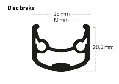 Ryde b.v. jante 28' - 14 andra30 28'-622 aluminium disque noir