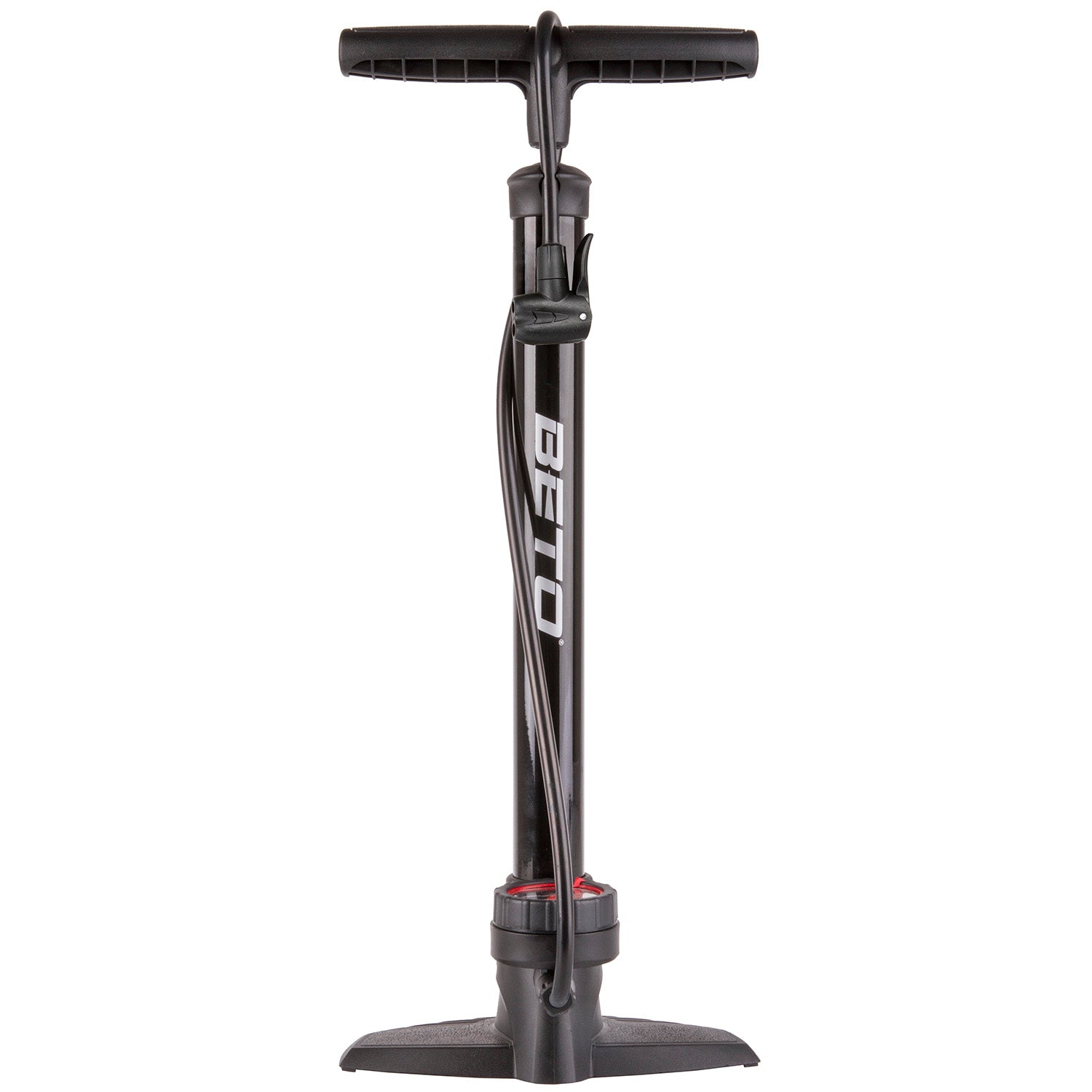 Pompe à vélo Beto avec manomètre en acier 11 bar noir