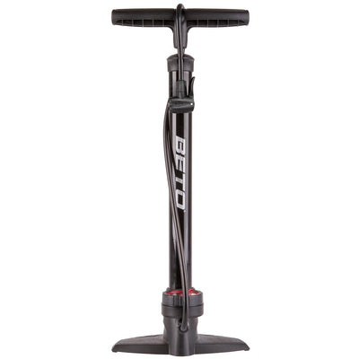 Pompe à vélo Beto avec manomètre en acier 11 bar noir