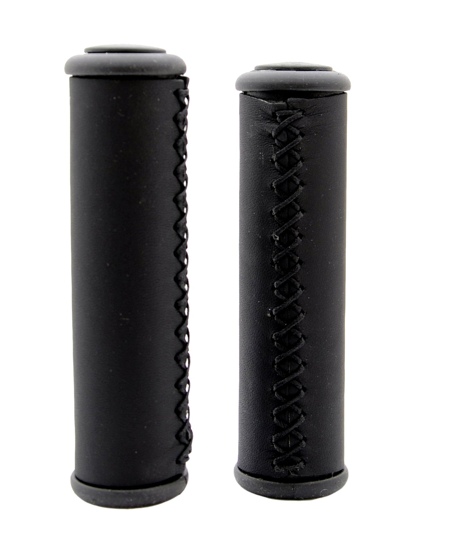 Poignées Simson en cuir Black Long - Poignées en cuir pour le vélo de style lifestyle - 13 cm - noir