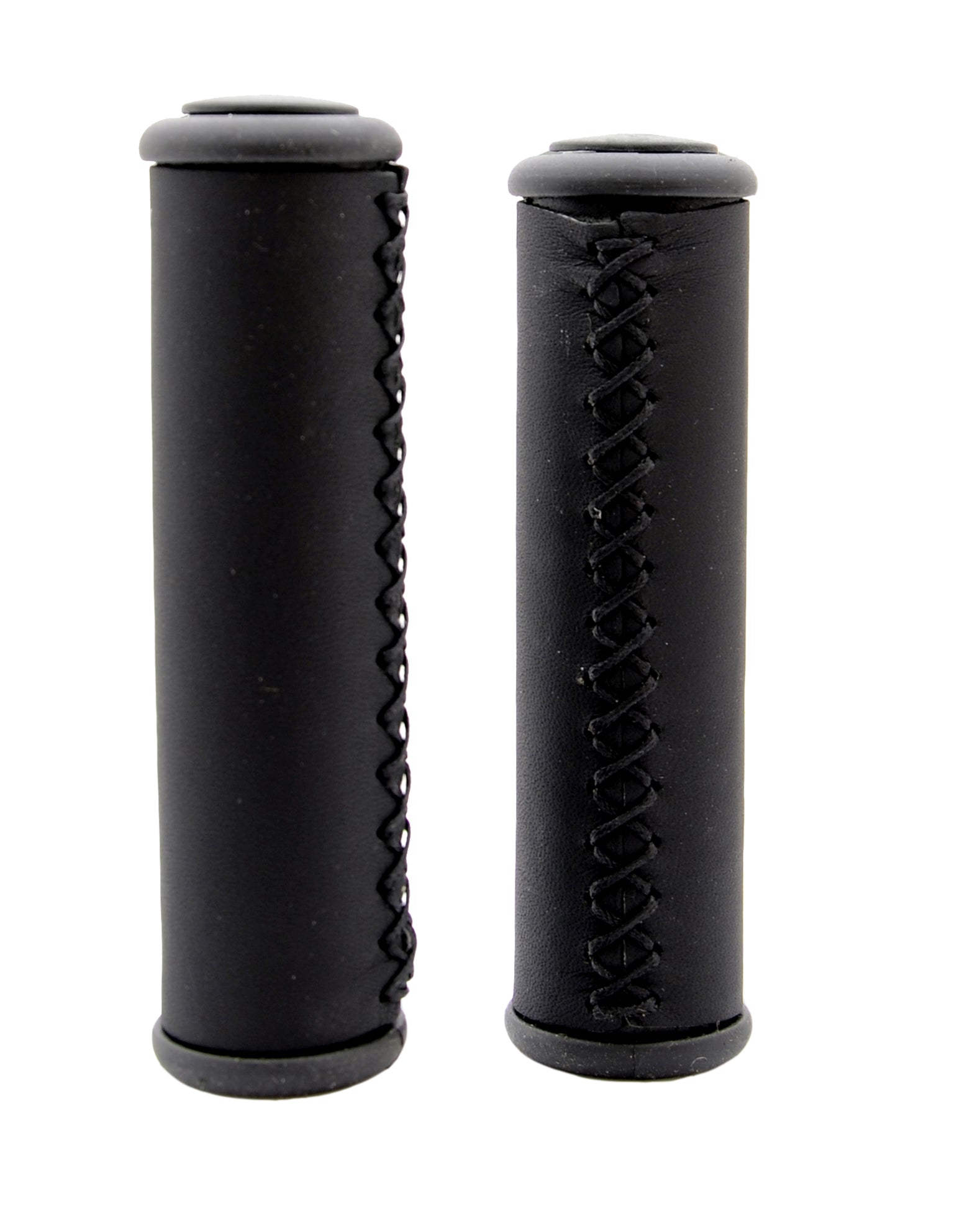 Poignées Simson en cuir Black Long - Poignées en cuir pour le vélo de style lifestyle - 13 cm - noir